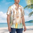 thumbnail image 3 of Sikiie Happy Easter Print Men's Hawaiian Shirt, Summer Beach Button Pocket Short Sleeve T-Shirt,3X-Large, 3 of 7