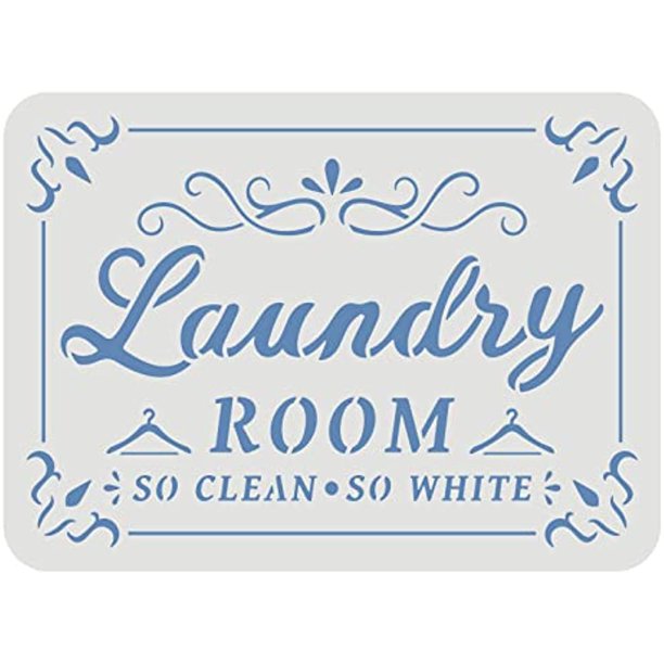 Laundry Room Stencils 11.7x8.3 inch So Clean So White Painting Stencils