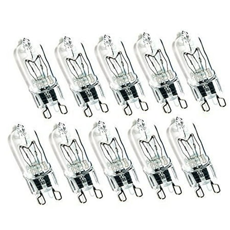 Pack Of 10 60 Watt G9 Bi-Pin Halogen Bulb, 60-Watt 120-Volt Clear Halogen G9 Base Light Bulb