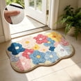 thumbnail image 4 of Colorful Flower Patterns Bathroom Absorbent Bath Mat Flower Shape Soft Antiskid Waterproof Comfortable Decor Rug, 4 of 6