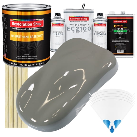Restoration Shop - Dove Gray Urethane Basecoat with European Clearcoat Auto Paint - Complete Gallon Paint Color Kit - Automotive Refinish Coating
