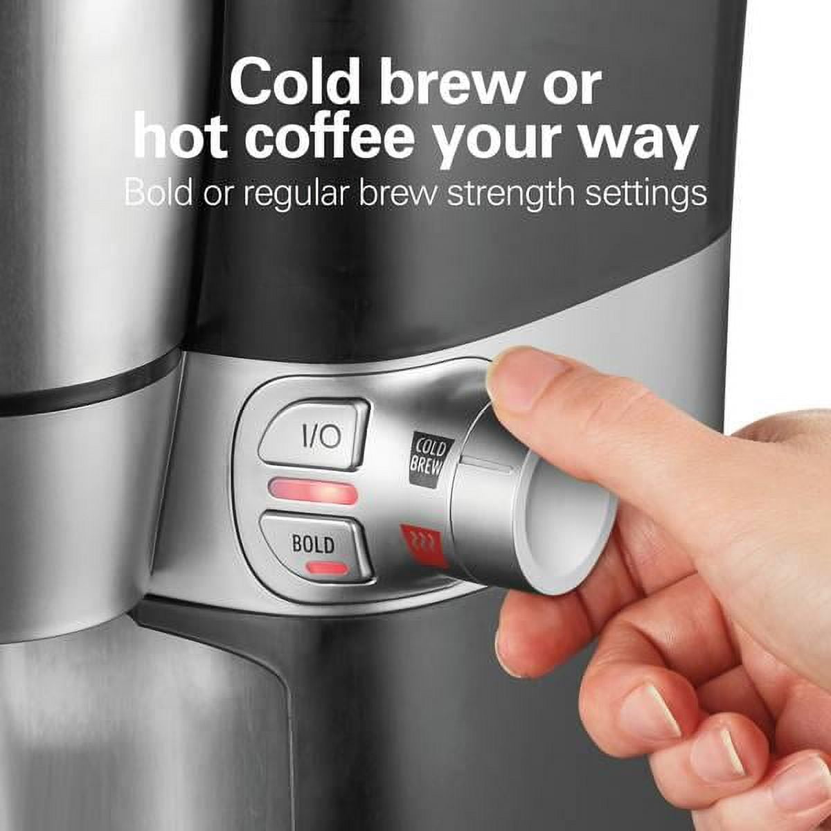 Hamilton Beach  16 oz Cold Brew & Hot Coffee Maker, Black & Silver