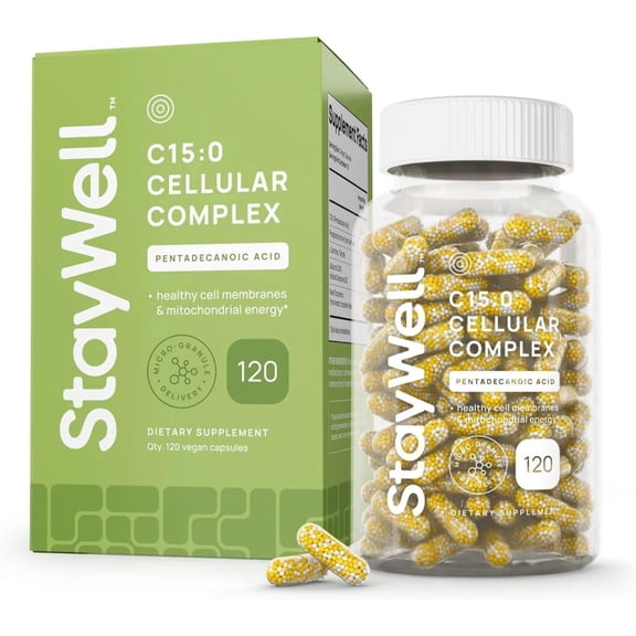 C15:0 Pentadecanoic Acid Supplement | Longevity, Cellular & Membrane Support, Micro-Granule Enhanced Absorption, Phosphatidylcholine, L-Carnitine, Ubiquinol CoQ10 & Tocotrienols – 120ct