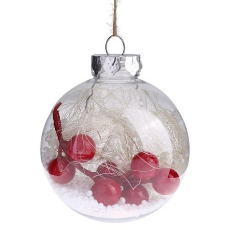 Christmas Tree Decoration Crafts KABOER DIY Christmas Ornaments Balls Plastic Fillable Christmas Tree Decorations Pendant Balls Baubles Craft Transparent Ball Gifts for Kids New Years Home Wedding Party Decor ()