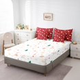thumbnail image 4 of YST Full Comforter Set,7 Pieces Christmas Gnomes Bedding Sets Full Bed in a Bag with Reversible Red Xmas Bed Set,Merry Christmas Patchwork Comforter, Sheets, Pillowcases and Shams, 4 of 5