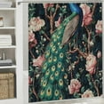 thumbnail image 6 of Autua Peacock Flowers Birds Bathroom Shower Curtain Set with Hooks 36"x72, 6 of 7