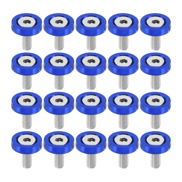 20uds Coche Motocicleta Azul M6 Guardabarro Parachoque Arandela Tornillo Sujetador