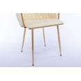thumbnail image 6 of Velvet Dining Chairs Set of 2,Upholstered Accent Chairs with Gold Metal Legs and Curved Back,Comfy Leisure Chair Vanity Armchair for Dining Room Kitchen Vanity Living Room,Ivory, 6 of 7