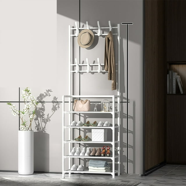Coat Rackwith Bottom Shelves,Standing Coat Rack Modern Standing Coat Rack Garment Rack State-of-the-Art Design