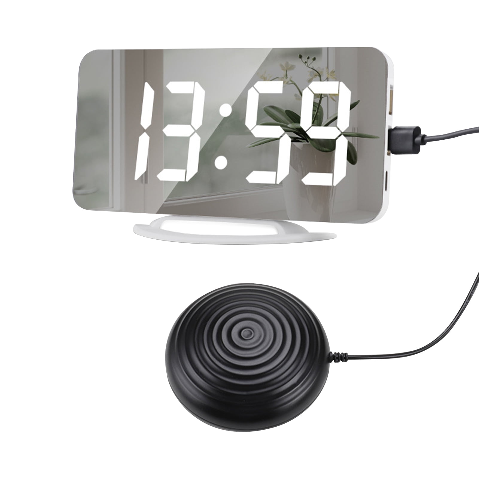 iLuv TimeShaker Boom Alarm Clock with Wireless Rechargeable Bed Shaker,... 