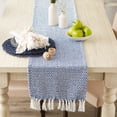 thumbnail image 3 of DII Textured Cotton Table Runner, Nautical Blue, 15"W x 108"L, 3 of 3