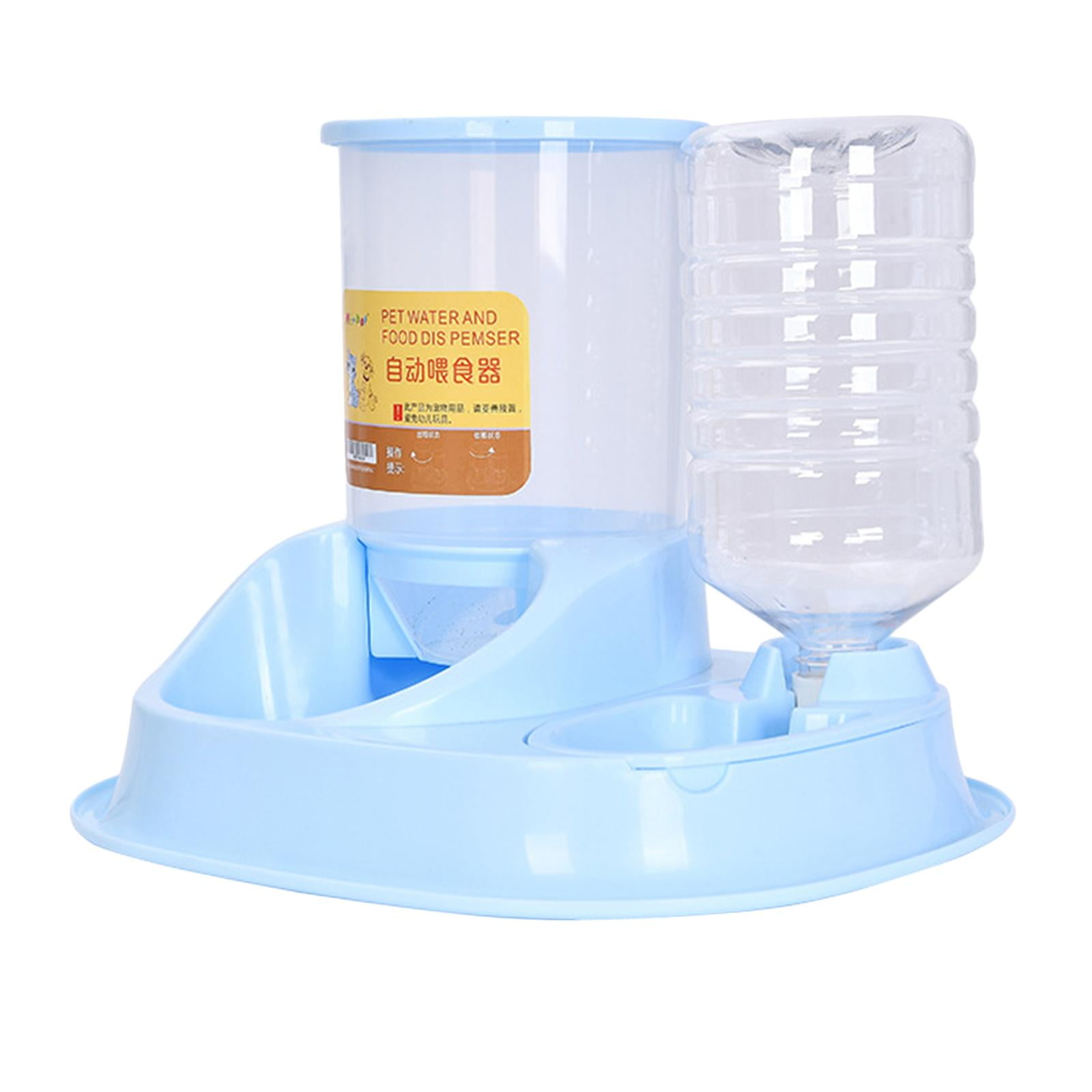 Bvdfgk Automatic Food Water Pet Feeder Plastic Dog Food Bowl Water Dispenser Waterer For Dog Cat Dog Drinker Feeding Travel Supply Blue