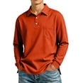 thumbnail image 3 of LWavelet Men's Long Sleeve Polo Shirts with Chest Pocket Relaxed Fit Breathable Business Casual Golf Shirts for Men, 3 of 7