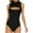 Black, variant on Women's Bodysuits Trendy Cut out Mock Neck Sleeveless Bodycon Jumpsuit Casual Slim Tight Rompers