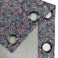 thumbnail image 5 of Ambesonne Abstract Grommet Curtain, Ornamental Wavy Lines, 50" x 54", Fuchsia Slate Blue Cream, 5 of 6