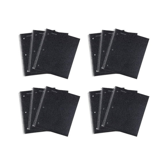 Mintra Office Durable Spiral Notebooks, 1 Subject, 100 Sheets, Wide Ruled, 12 Pack