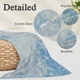 thumbnail image 2 of Blue Coastal Pillow Covers, Linen Long Throw Pillow Case, Summer Ocean Starfish Conch Seashells Holiday Pillow Protector Decorative Cushion Cover for Living Room/Bedroom 12" x 20", 2 of 8