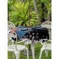 thumbnail image 2 of Outdoor Tablecloth with Umbrella Hole and Zipper, Black Gnomes Christmas Round Table Cloth 54 Inch Waterproof Tablecloth, Xmas Weeping Balls Snowflake Picnic Table Cover for Patio Camping, 2 of 7