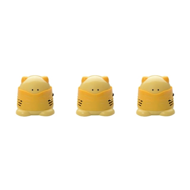 Maytalsory 1/2/3 Cat Desktop Vacuum Cute Style Mini Cleaning Machine Electric Keyboard Dust Collector Remover Scrap Drill Tools Yellow 3PCS