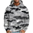 thumbnail image 2 of Awdenio Mens Sweatshirts Fashion Drawstring Camouflage Print Loose Pullover Printed Pocket Long-sleeved Top Hoodie Winter Fall Outfits, 2 of 5