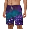 thumbnail image 2 of Gaeub Purple and Green Glitter Mens Swim Trunks Stretch Beach Shorts Quick Dry for Men Swim Shorts Swimwear with Pockets- Large, 2 of 9