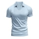 thumbnail image 5 of pstuiky camisetas para hombre, Camisa/top informal de color liso con solapa de moda de verano para hombre camisas casuales para hombre l, 5 of 9
