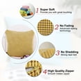 thumbnail image 3 of PiccoCasa Contemporary Velvet Corn Striped Square Throw Pillow Cover for, Yellow, 20"x20", 3 of 6