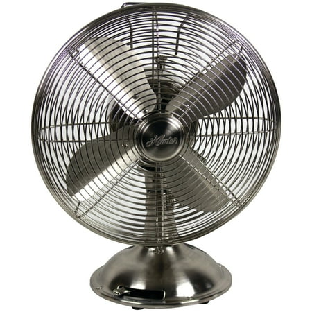 Hunter 90400 12 Retro Personal Table Fan With Brushed Nickel Finish Hunter 90400 12 Retro Personal Table Fan With Brushed Nickel Finish