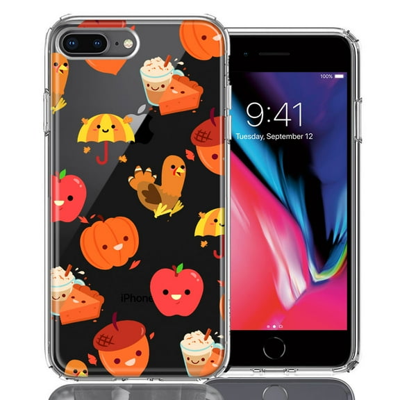 MUNDAZE For Apple iPhone 7/8 Plus Thanksgiving Autumn Fall Design Double Layer Phone Case Cover