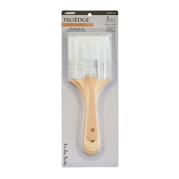 Linzer 3-Piece Taklon Flat Paint Brush Set