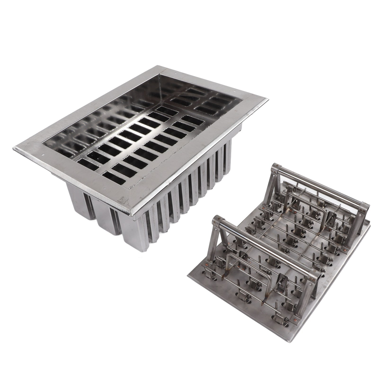 HElectQRIN Ice Cream Moulds Silver Stainless Steel 30 Pieces DIY Ice