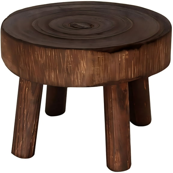 LAMIRO Wooden Low Plant Riser Small Pedestal Stand with Solid Paulownia Wood Material