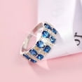thumbnail image 7 of BKBP Double Row Colored Zirconia Ring Silver Women Fashion Trend Single Full Diamond Zircon Ladies Jewelry Rings for Size 6 10 Elegant Adjustable Minimalist Thumb Finger Rings Great Gift for Her, 7 of 7