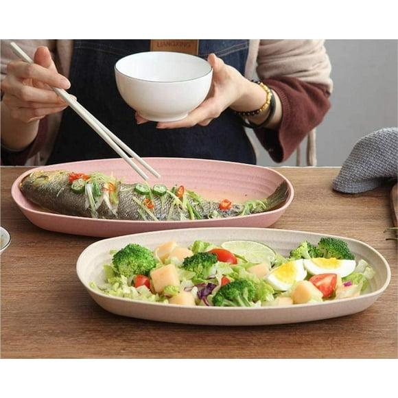 Plate Lightweight Wheat Straw Plates Unbreakable Dinner Plates