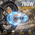 thumbnail image 2 of TRIWILL 26"Electric Bike for Adults, 750W Rated E-Mountain Bicycle, 28MPH Class 3 Fat Tire Ebike, 48V 15Ah Removable Battery, 7 Speed and Front Suspension with Rear Rack, UL2849, 2 of 9