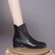 thumbnail image 5 of NECHOLOGY Botas Mujer Zapatos Botines para mujer Otoño Invierno Mujer Botines Tacón grueso Tacón bajo Felpa Cálido Color sólido Cremallera lateral Diseño simple Estilo informal (Black, 7), 5 of 7