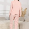 thumbnail image 4 of Fgvctg Pajamas for Women Set Flannel Warm Sleepwear Pajama Set 2 Piece Knit Ribbed Lounge Clothes Cute Long Sleeve Pullover Pjs Pink XL, 4 of 5
