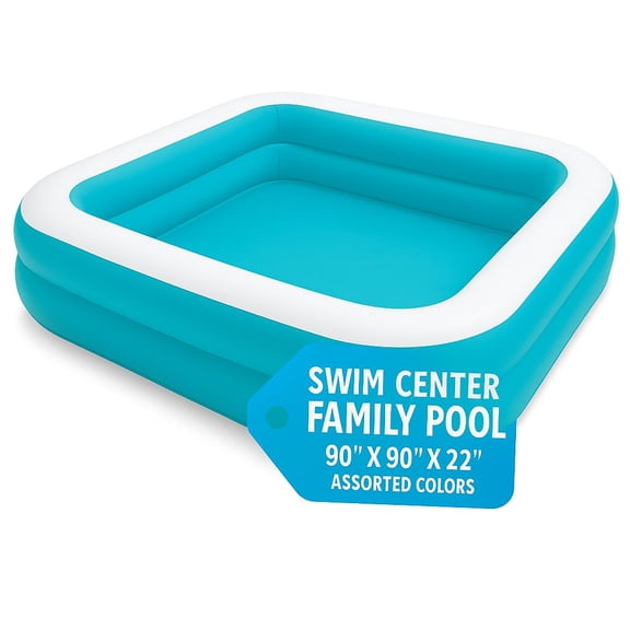 57495EP Swim Center Family Inflatable Pool, 90" x 22", Assorted Colors, Large Backyard Swimming Pool Over 22 Pounds for Kids and Adults