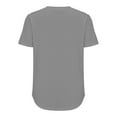 thumbnail image 5 of Duoif Shirts for Women, Women's T Shirt Short Sleeve Formal Casual Shirt Summer Clothing Flowing Creases Front Round Neck Summer Tops Dark Gray XXXL, 5 of 5