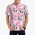 thumbnail image 2 of Cauagu Funny Panda Draws A Heart Print Men's Polo Shirts, Short-Sleeve Polo Shirts for Men Performance Golf Shirt Athletic Casual Collared T-Shirt-X-Large, 2 of 8