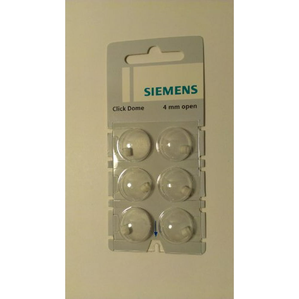 Siemens Click Dome 4mm Open For RIC Hearing Aids 6 Domes Each