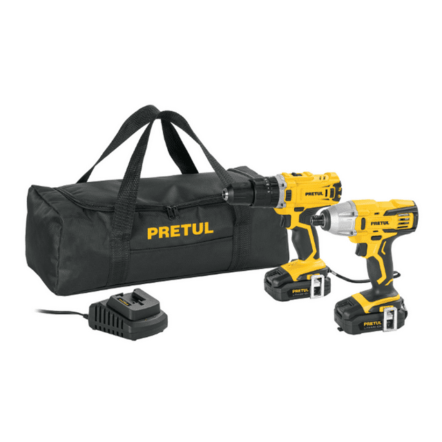 Combo rotomartillo/destornillador impacto inal. 20V, Pretul amarillo