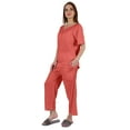 thumbnail image 3 of Inkmeso Short Sleeve Nightwear Pajama Set For Women Henley T-Shirt & Pajama Sleepwear Set, 3 of 7