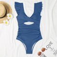 thumbnail image 5 of Feimerou Women's One Piece Swimsuit Ruffle Cutout Bathing Suits Slimming Tummy Control High Waisted Front Cross V Neck Wrap Swimsuits Swimwear, 5 of 6