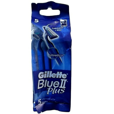 New 807351  Gillette Blue Ii Plus Ultra Grip 5Pk (12-Pack) Shaving Cheap Wholesale Discount Bulk Health & Beauty Shaving Acne (Best Way To Shave With Acne)