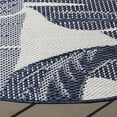 thumbnail image 4 of SAFAVIEH Beach House Quintella Botanical Indoor/Outdoor Area Rug, Navy/Ivory, 6'7" x 6'7" Round, 4 of 9