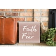 thumbnail image 3 of Faith Over Fear Dusty Pink Chevron 12 x 12 Wood Wall Sign Plaque, 3 of 4