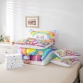 thumbnail image 6 of Homewish Cartoon Gradient Cat Twin Bedding Sets 7-Piece for Teenagers Boys Girls,Dreamy Princess Bedding Comforter Set Microfiber,Flying Butterflies Kawaii Rainbow Breathable Sheet Sets, 6 of 8