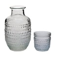thumbnail image 3 of Jarra de Vidrio con Vaso, Diseño Círculos con Textura en Relieve, Mesa de Noche, Perfecto para Agua, Jugos o Infusiones, Capacidad 577 ml/ 207 ml, 3 of 11