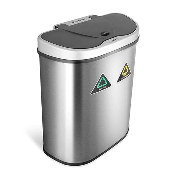 Nine Stars 18.5-Gal Sensor Recycle Trash Can
